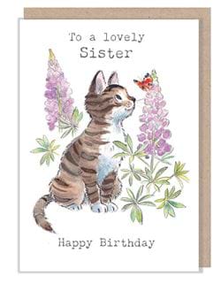 Cat Sister Birthday Card