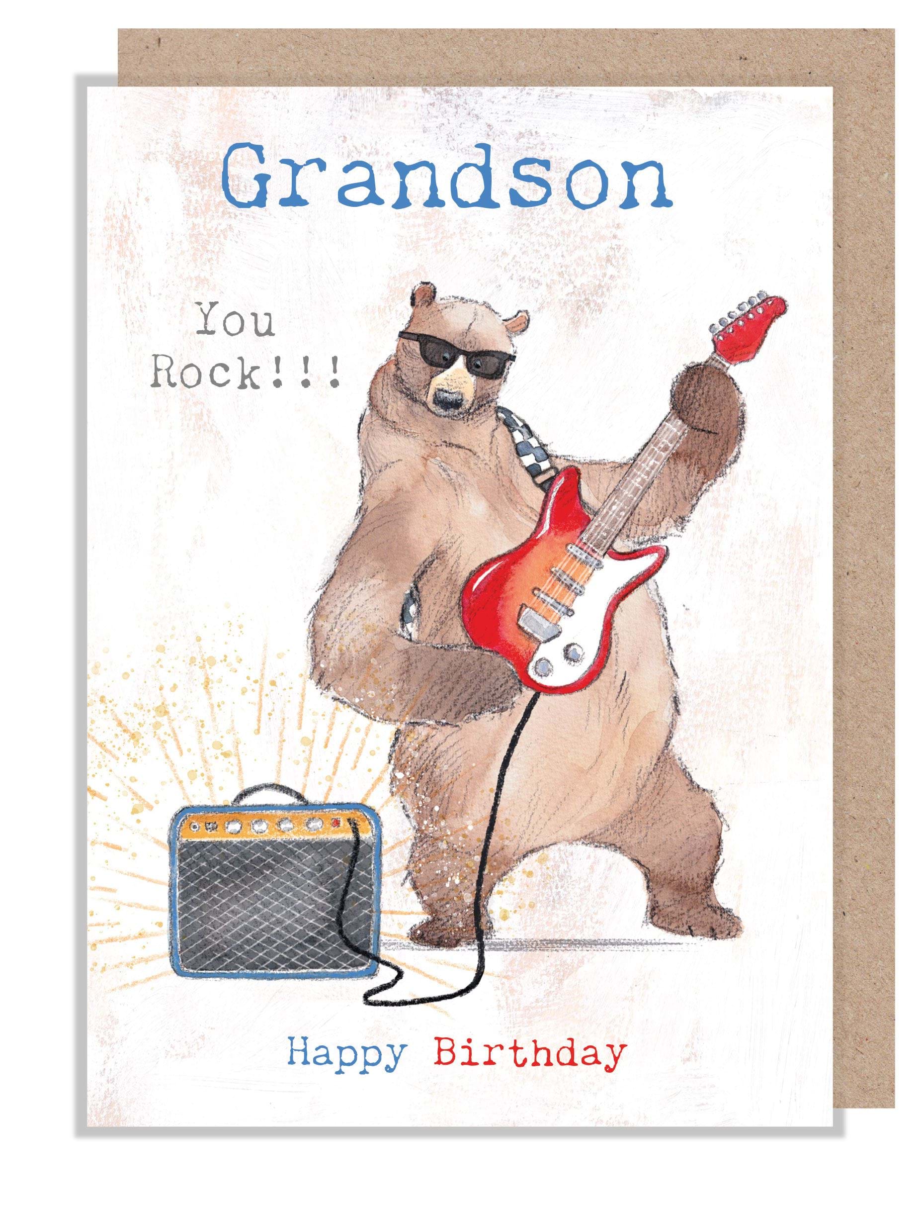 You Rock Grandson Birthday Card