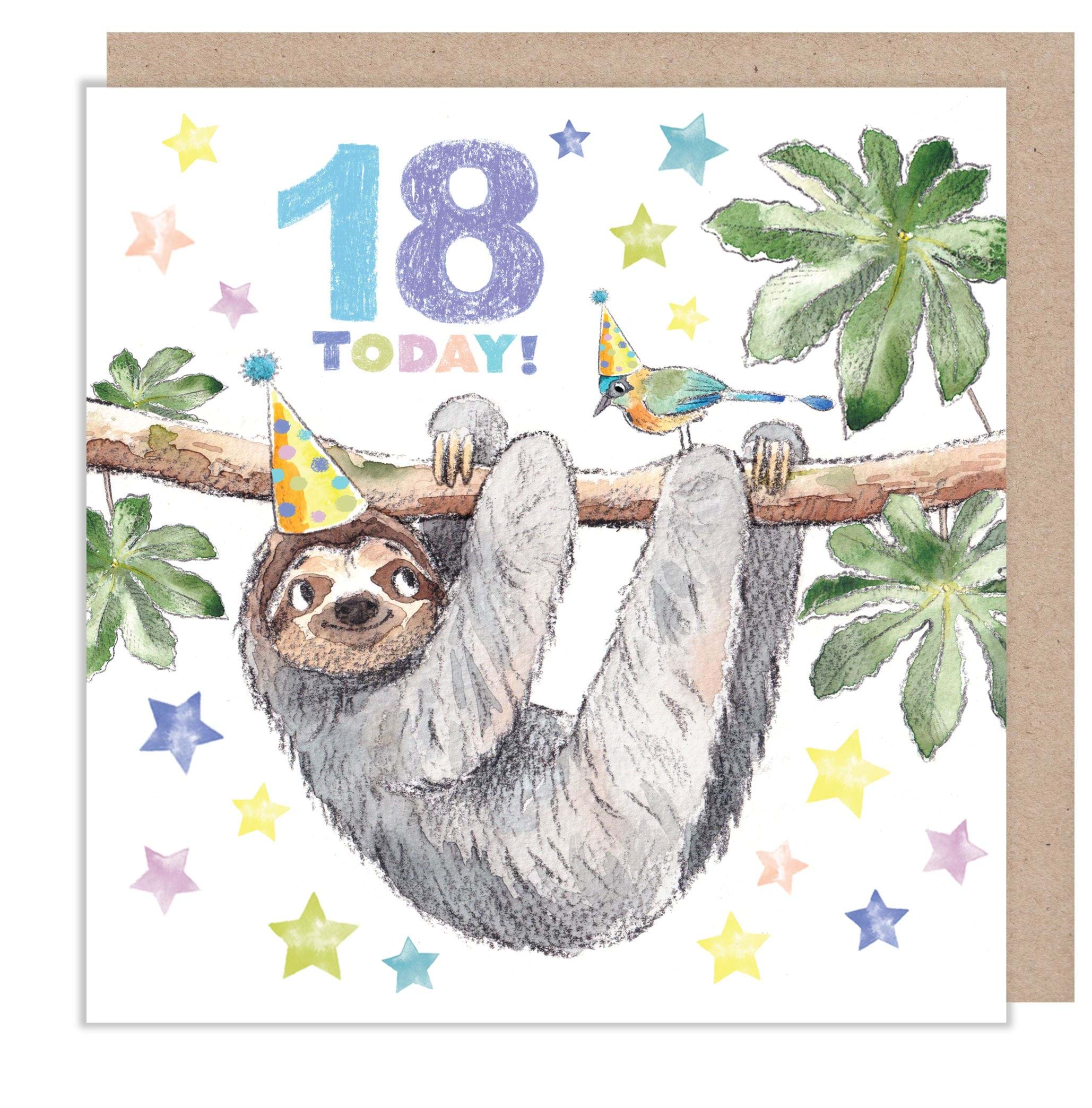Sloth 18th Birthday Card