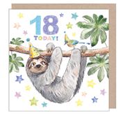 Sloth 18th Birthday Card