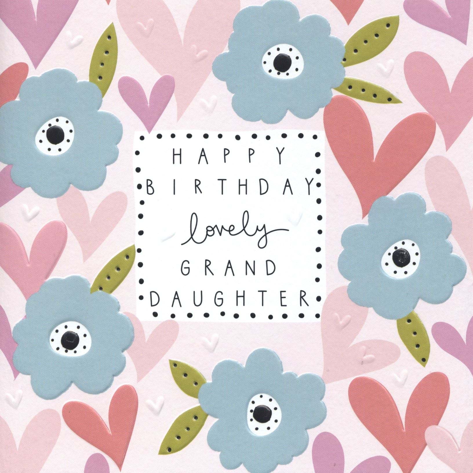 Flowers & Hearts Granddaughter Birthday Card
