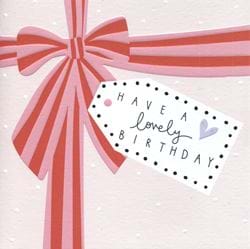 Striped Bow Birthday Card