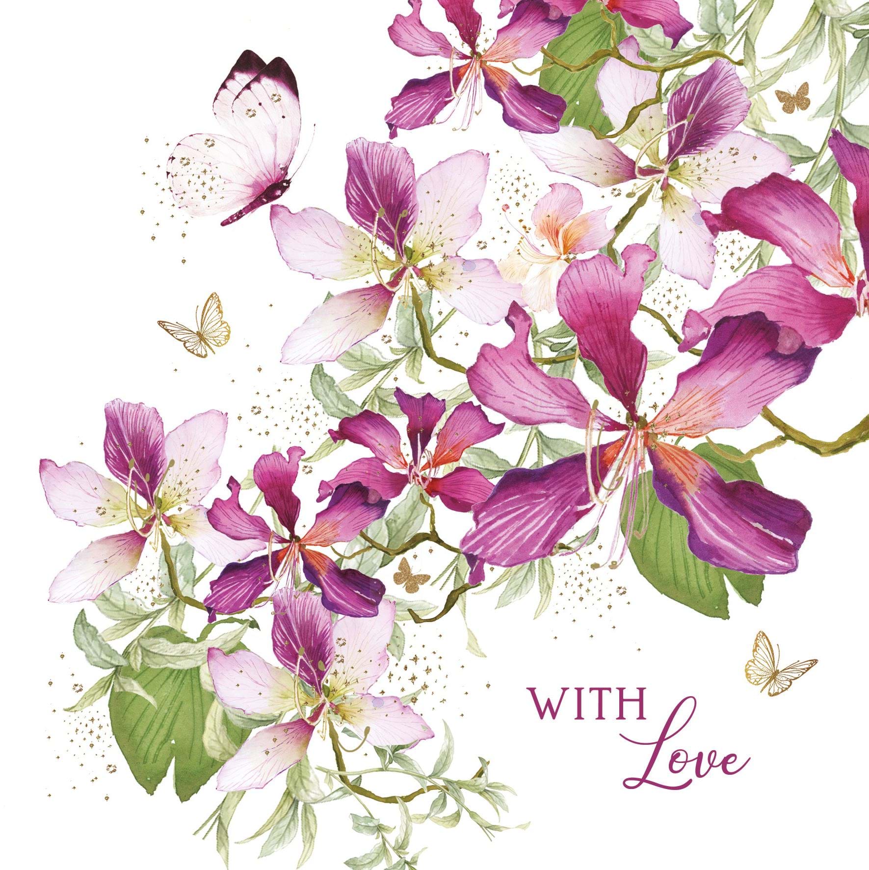 Orchid Tree Flowers Birthday Card