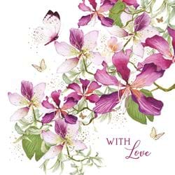 Orchid Tree Flowers Birthday Card