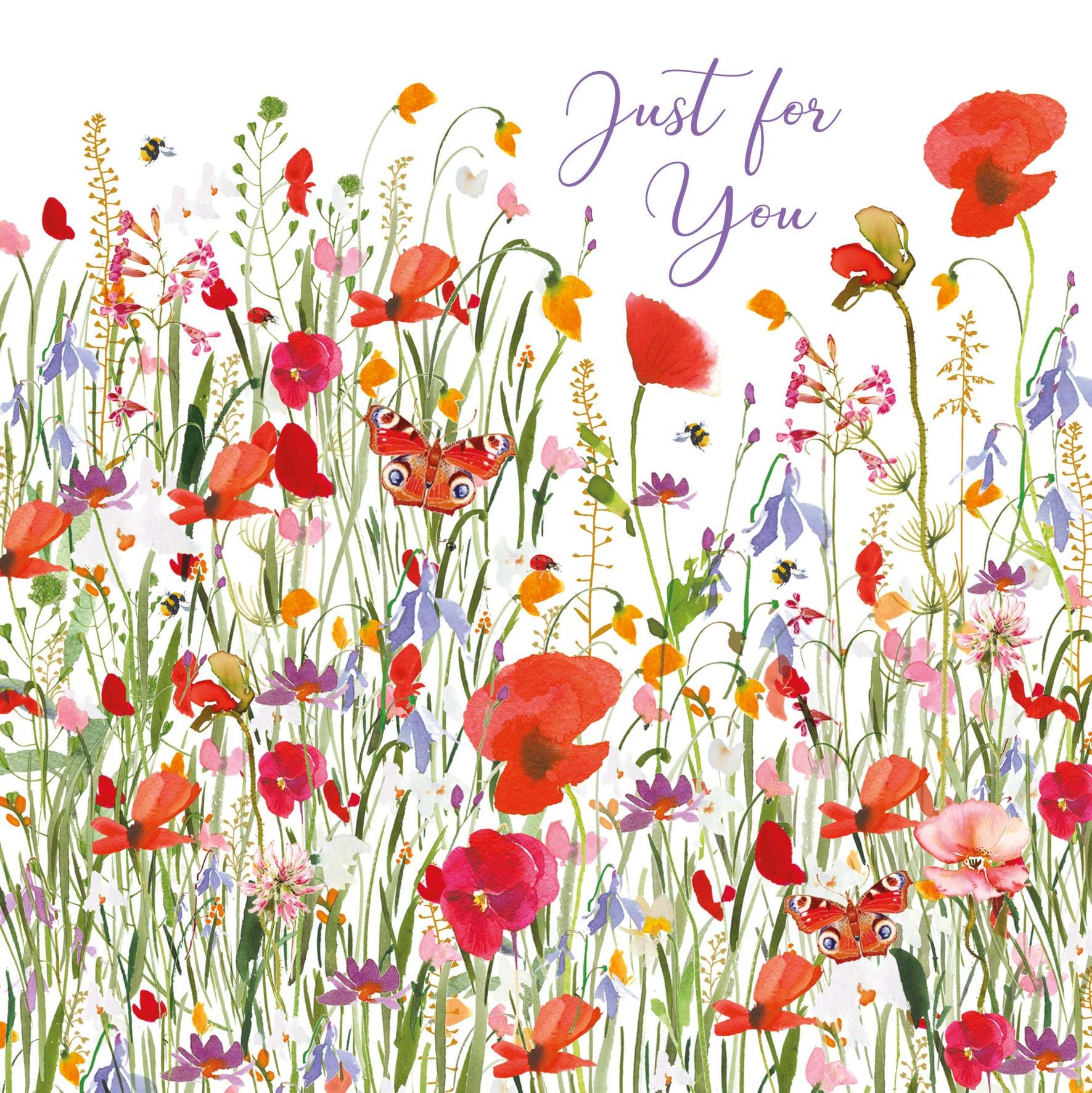 Poppies Just for You Birthday Card