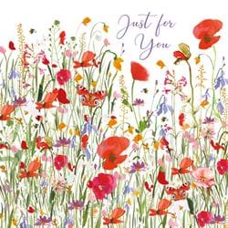 Poppies Just for You Birthday Card