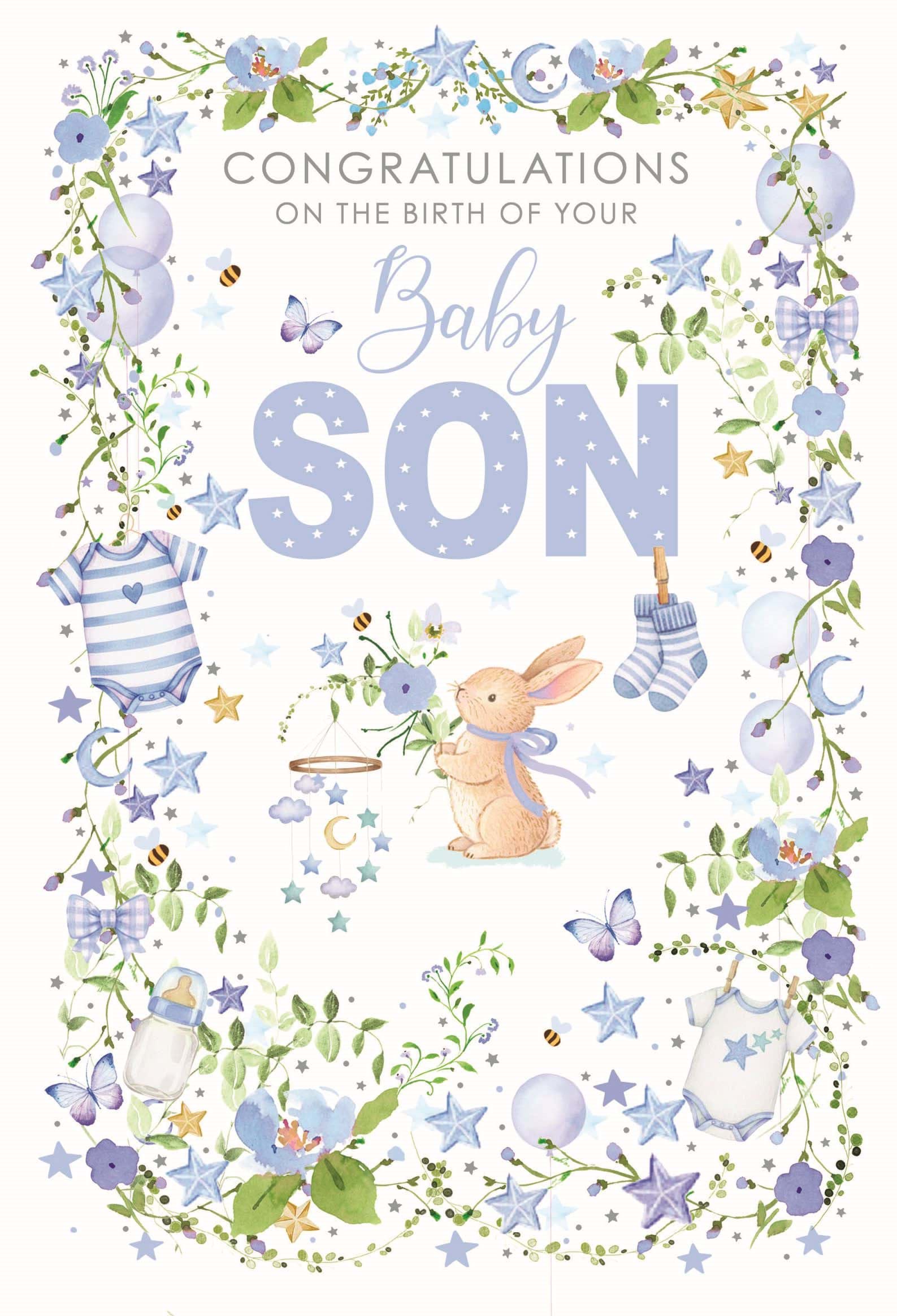 Congratulations New Baby Son Card