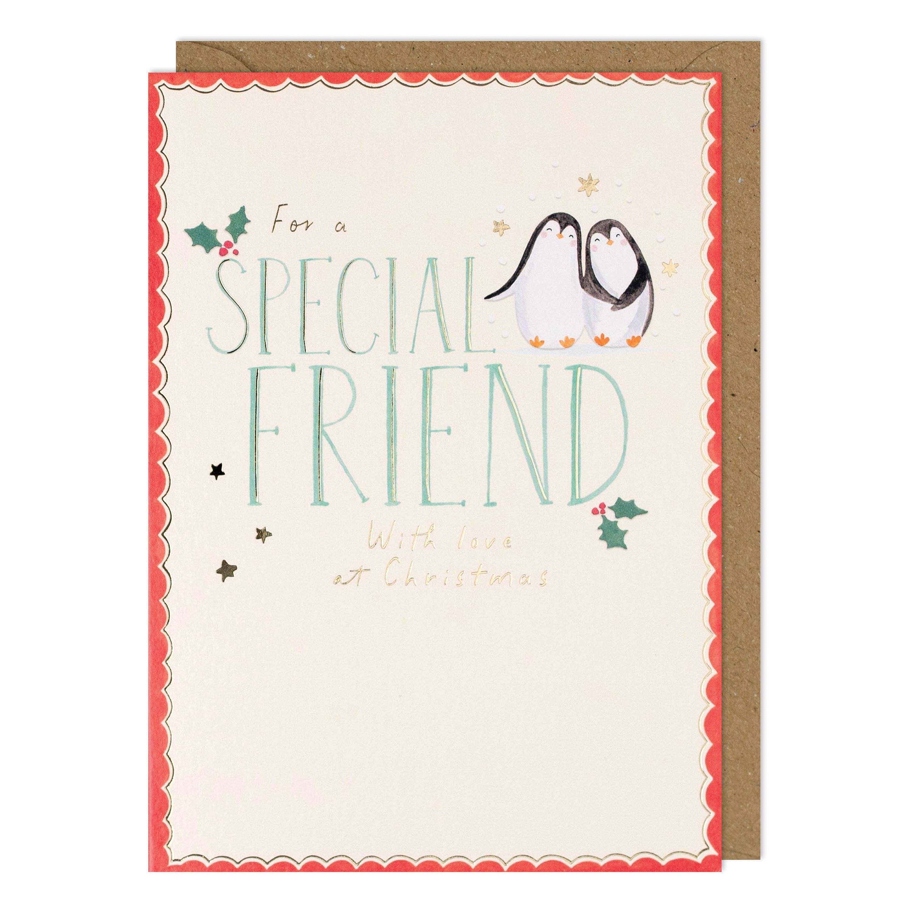 Penguins Special Friend Christmas Card