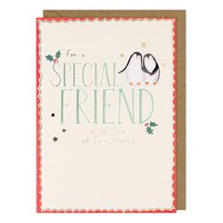 Penguins Special Friend Christmas Card