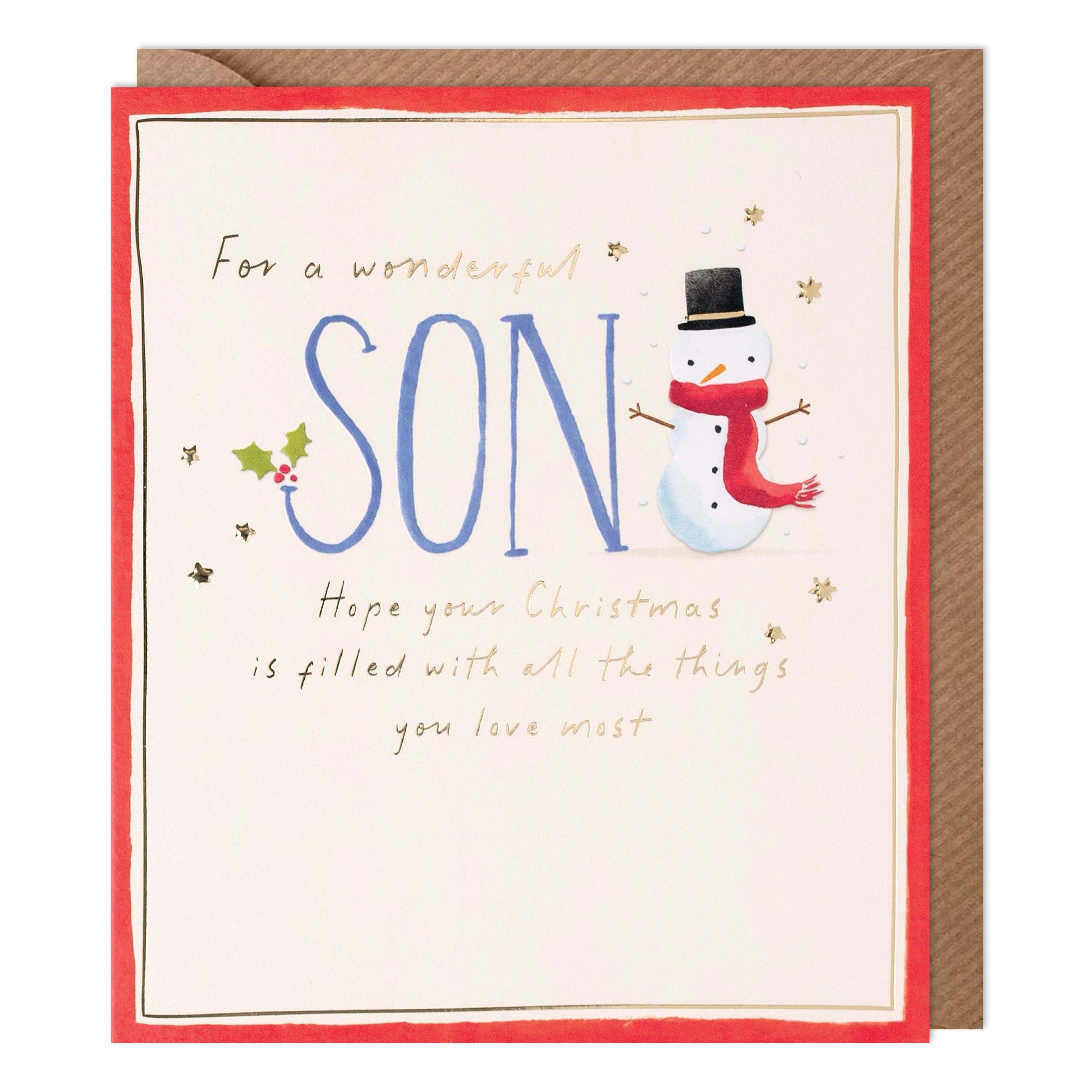 Snowman Son Christmas Card