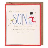 Snowman Son Christmas Card