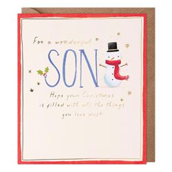 Snowman Son Christmas Card
