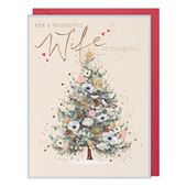 Festive Tree Wife Christmas Card