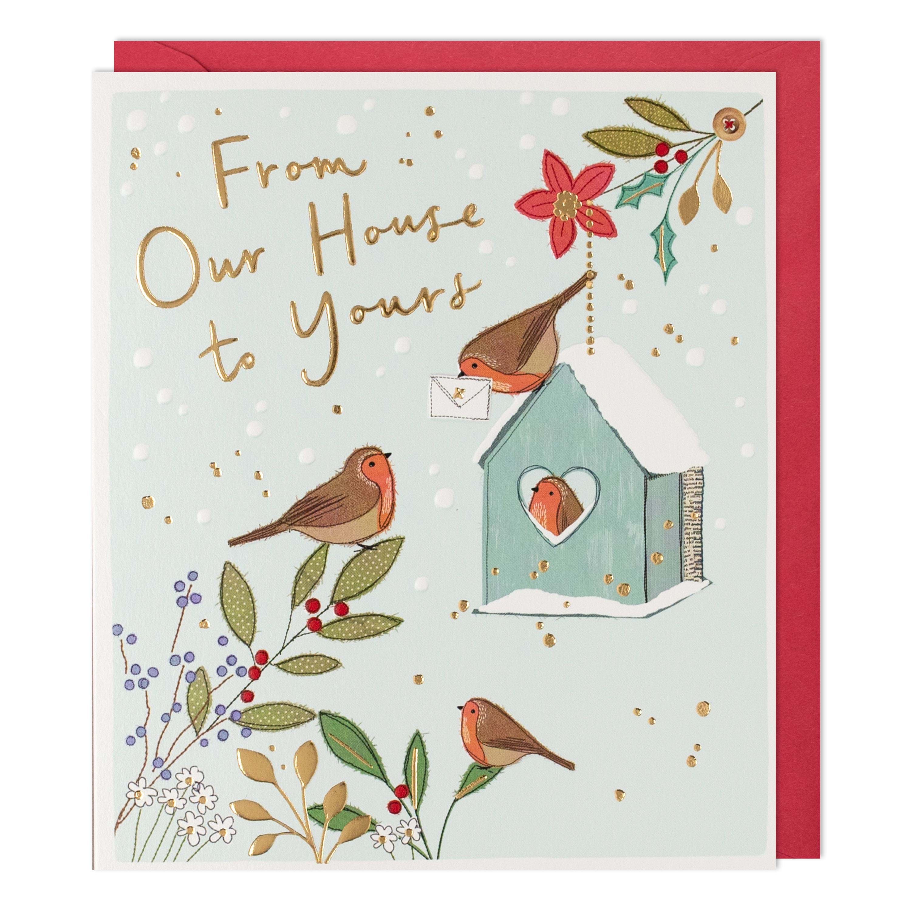 Robins From Our House To Yours Christmas Card