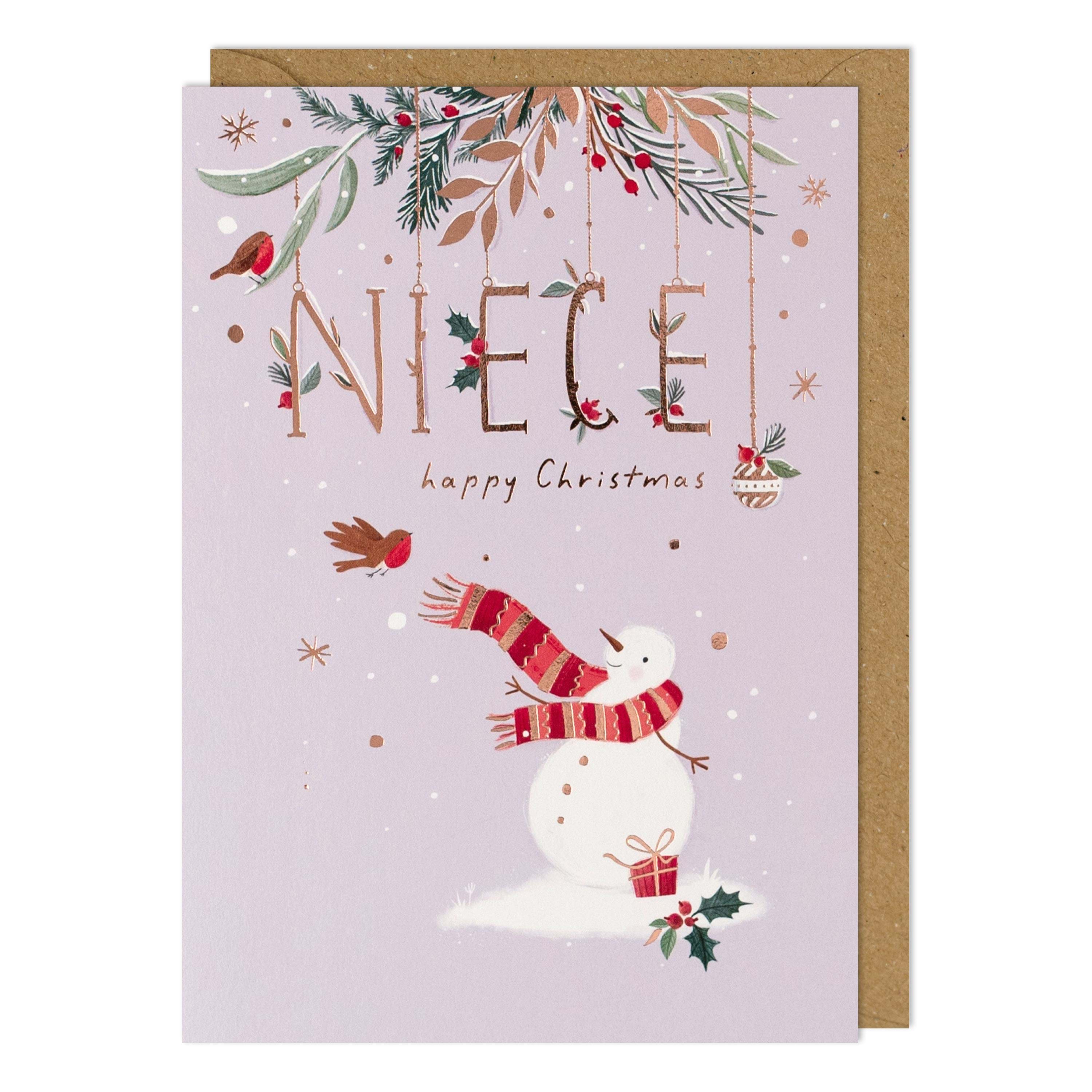 Snowman Niece Christmas Card