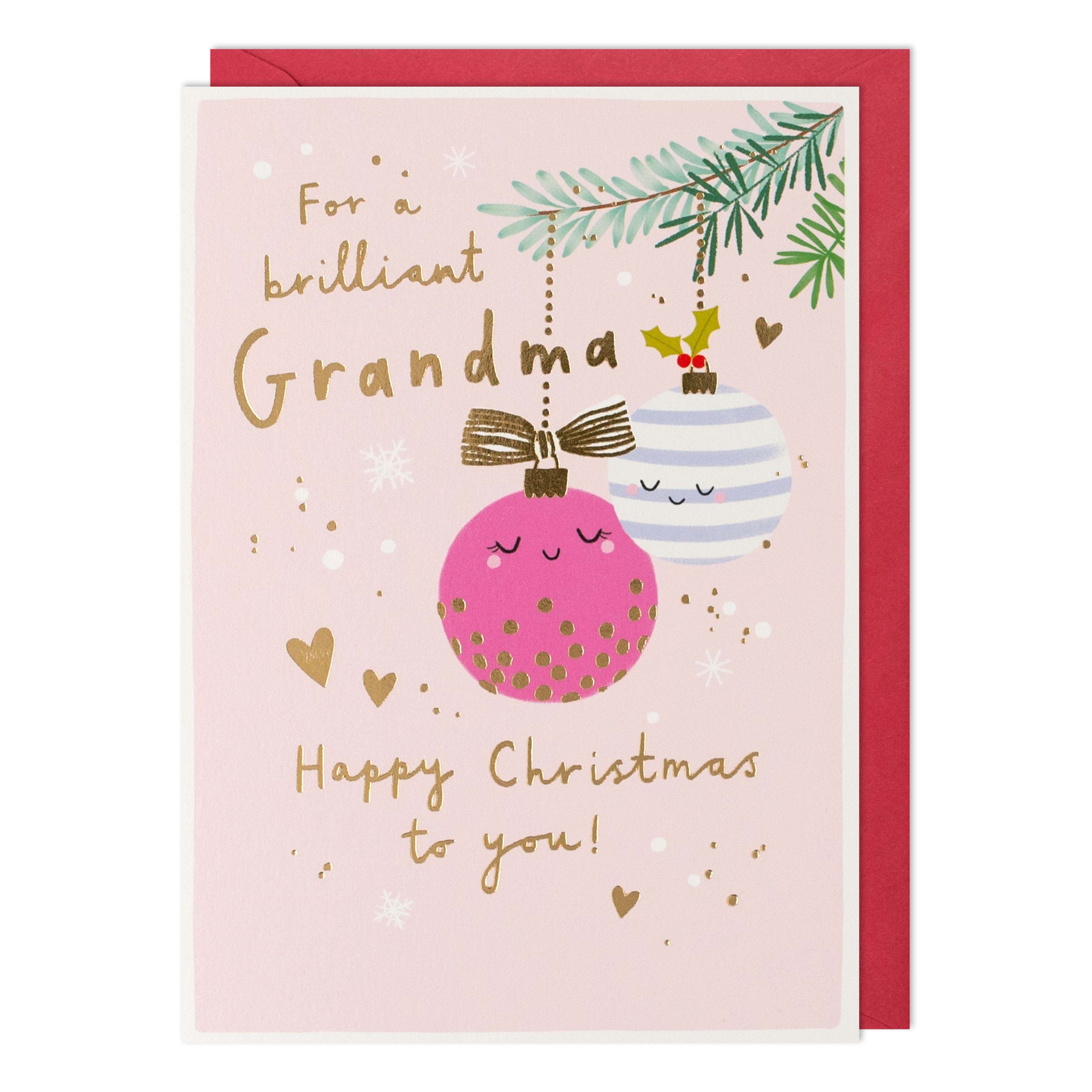 Baubles Grandma Christmas Card