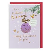 Baubles Nanny Christmas Card