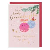 Bauble Granddaughter Christmas Card
