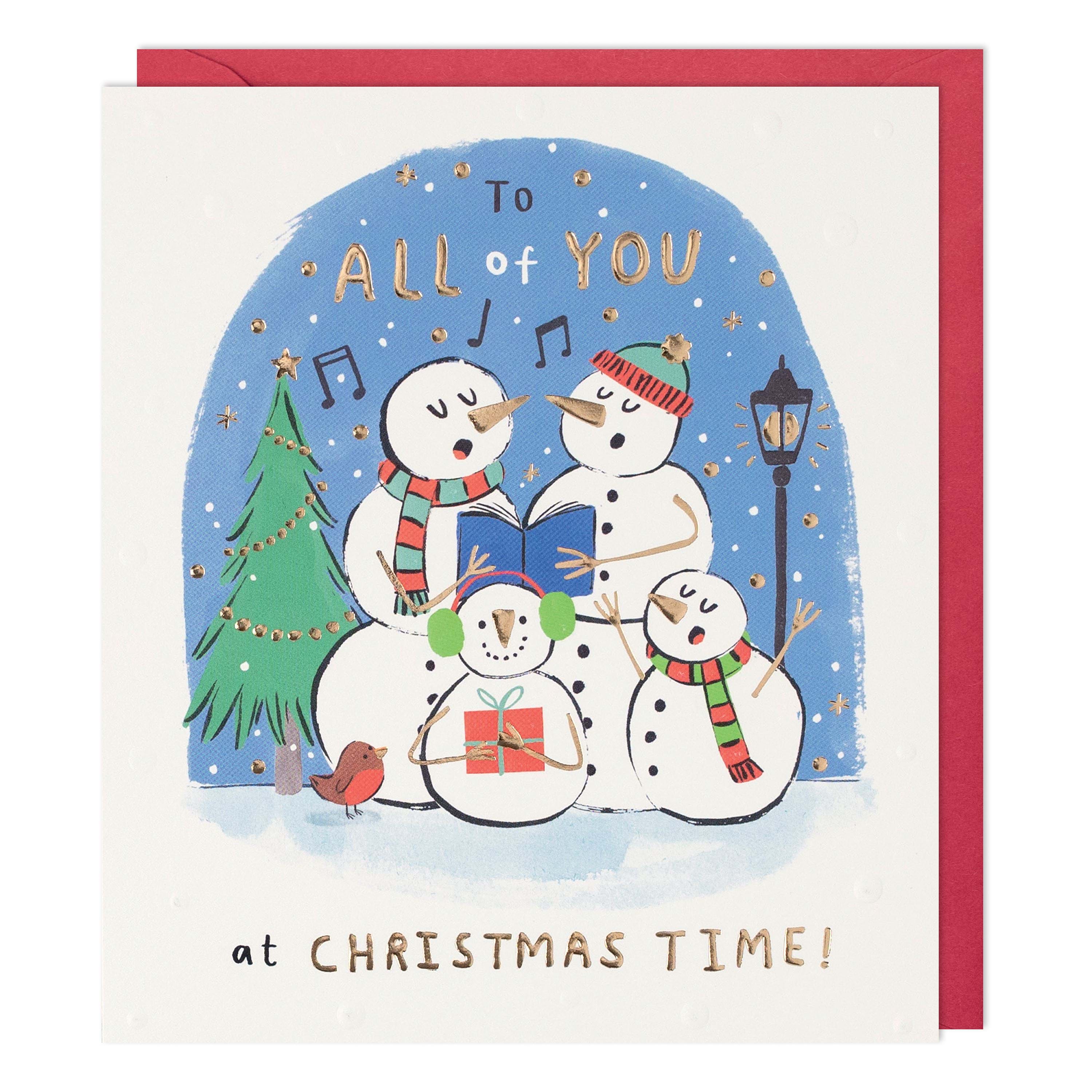 Snowman Carols All of You Christmas Card
