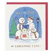 Snowman Carols All of You Christmas Card