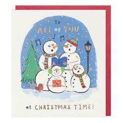 Snowman Carols All of You Christmas Card