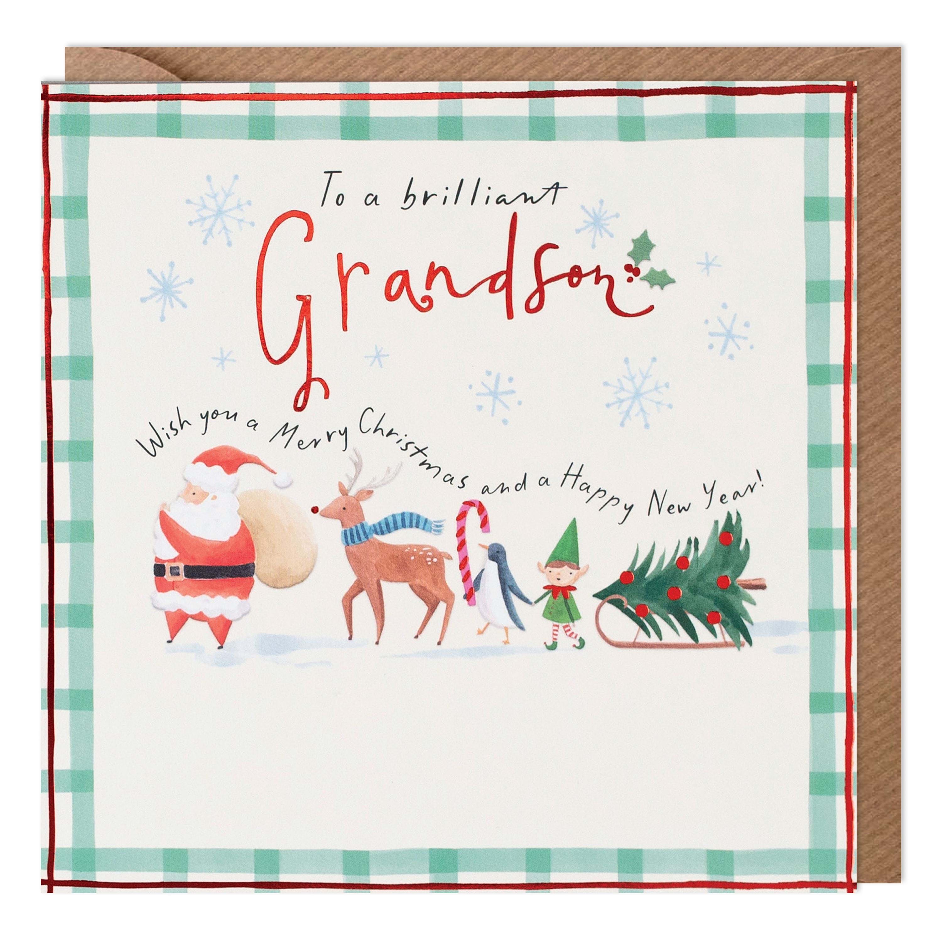 Brilliant Grandson Christmas Card