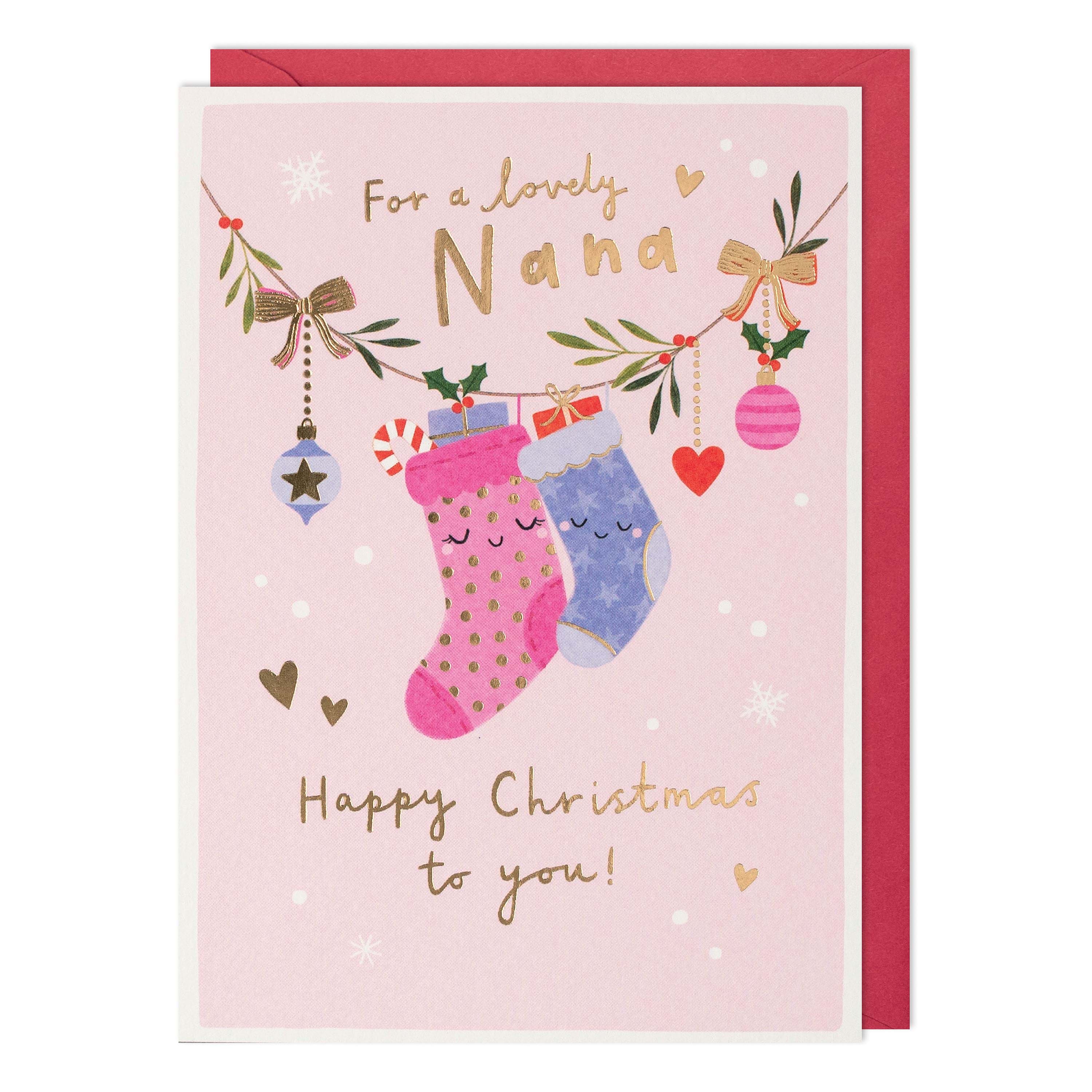 Stockings Nana Christmas Card
