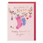 Stockings Nana Christmas Card