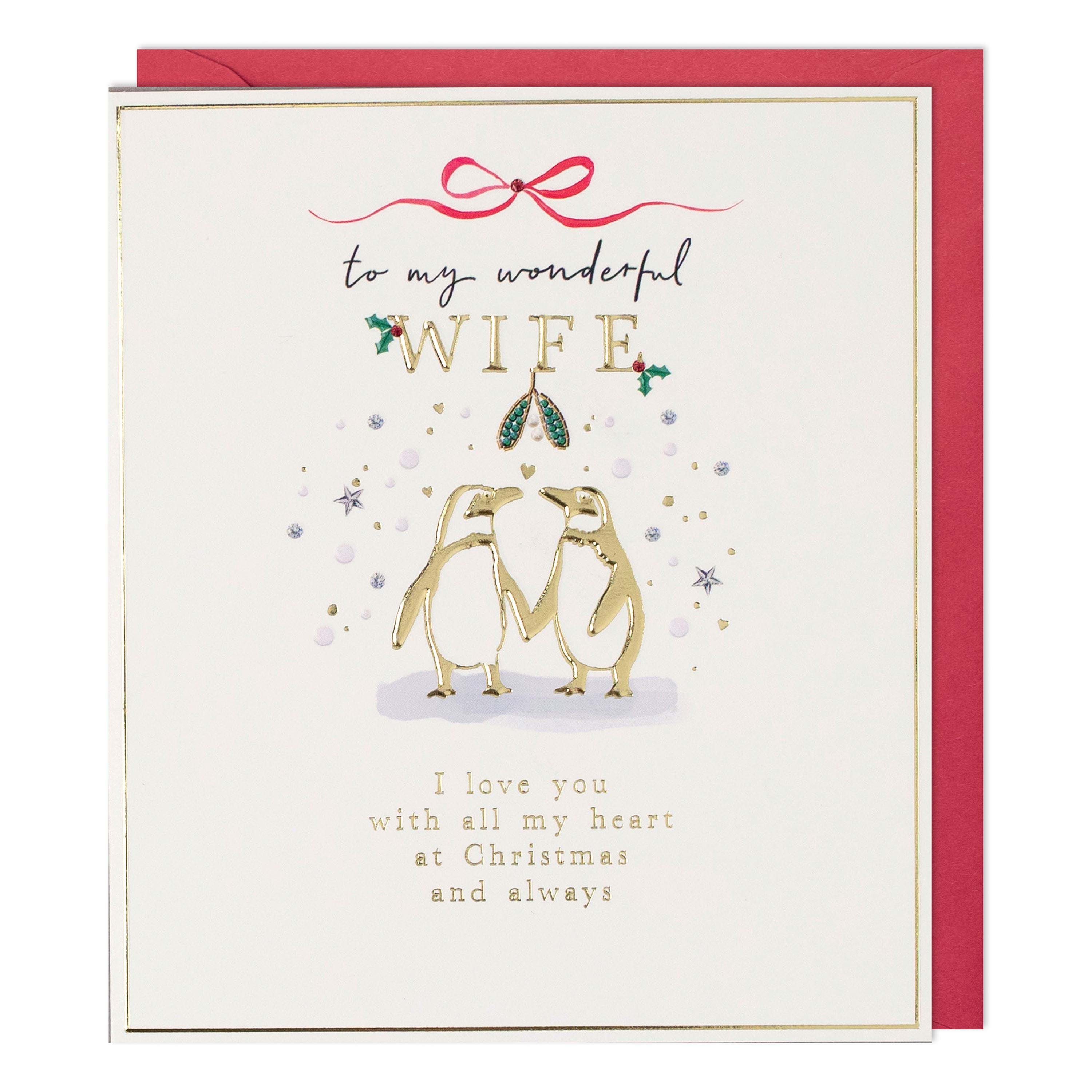 Penguins Wife Christmas Card