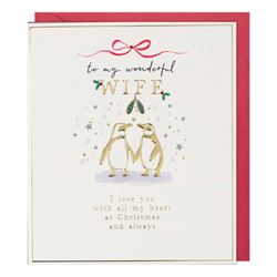 Penguins Wife Christmas Card