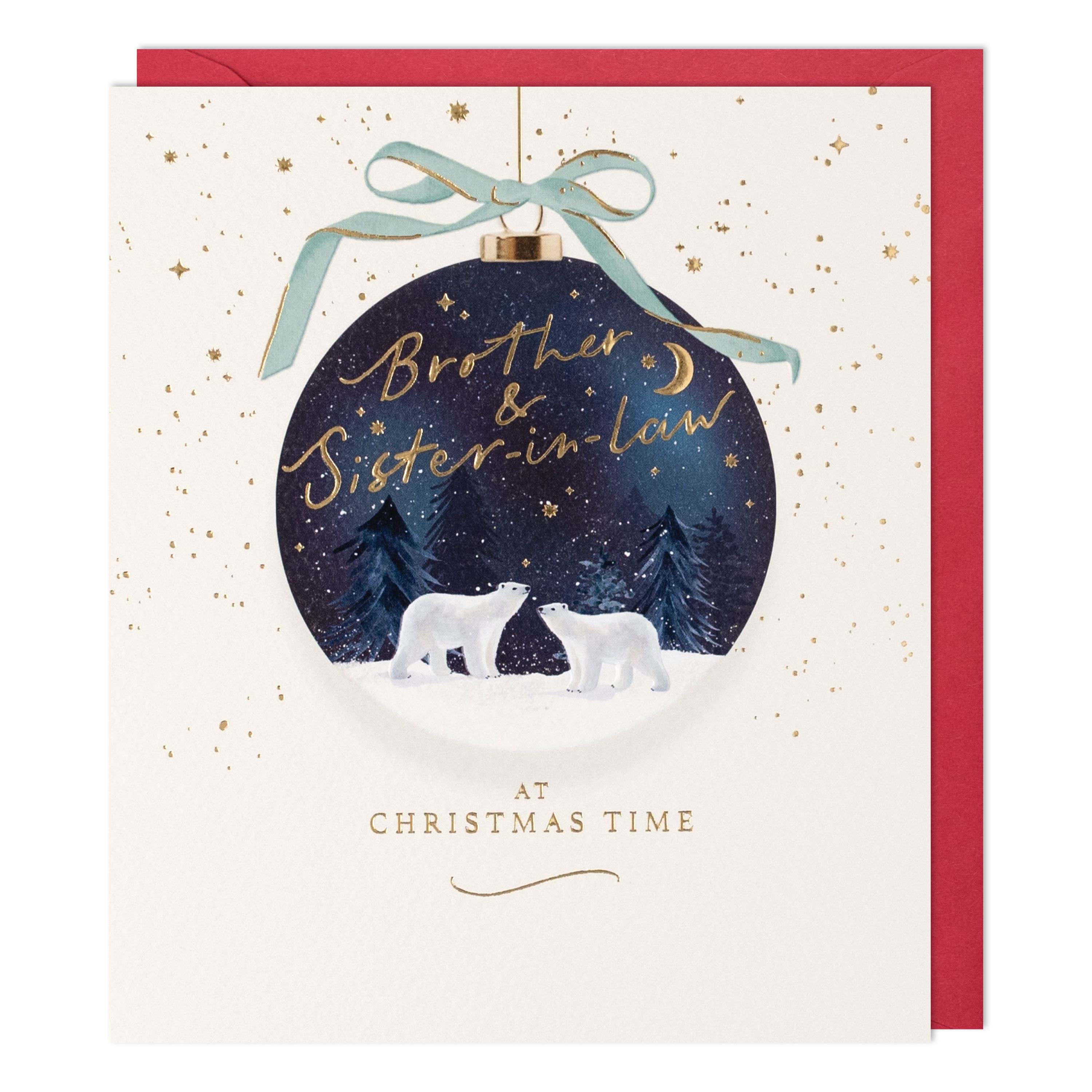 Bauble Brother and Sister-in-law Christmas Card