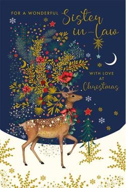 Festive Deer Sister-in-law Christmas Card