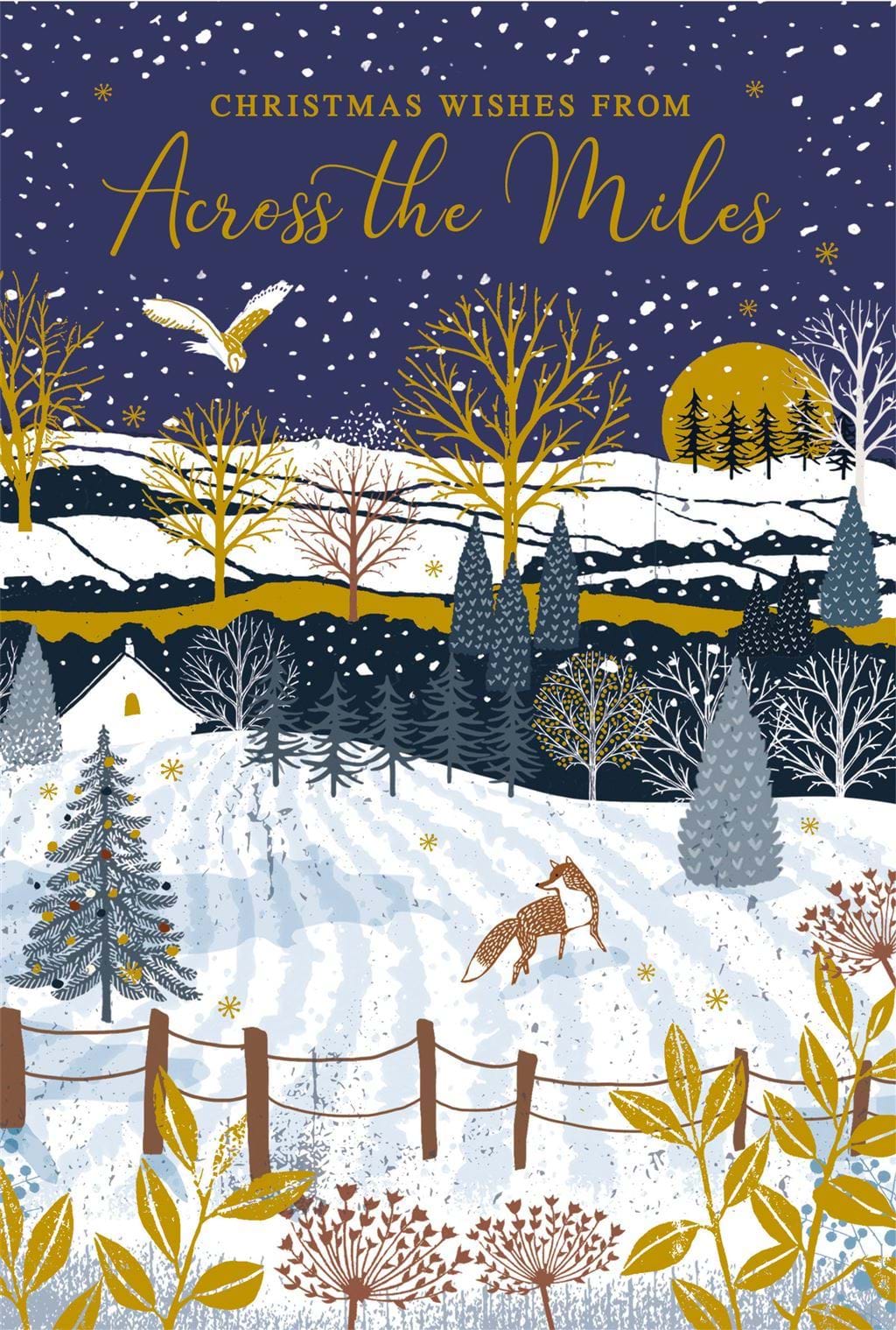 Snowy Countryside Across The Miles Christmas Card