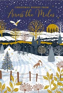 Snowy Countryside Across The Miles Christmas Card