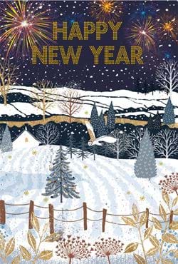 Snowy Countryside New Year Card
