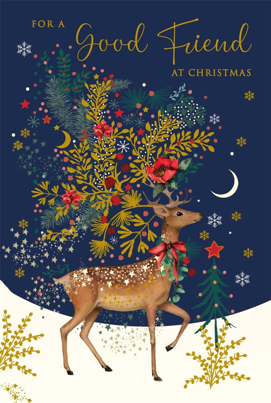 Festive Deer Friend Christmas Card