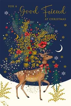 Festive Deer Friend Christmas Card