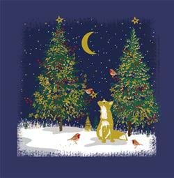 Fox and Moon Christmas Card