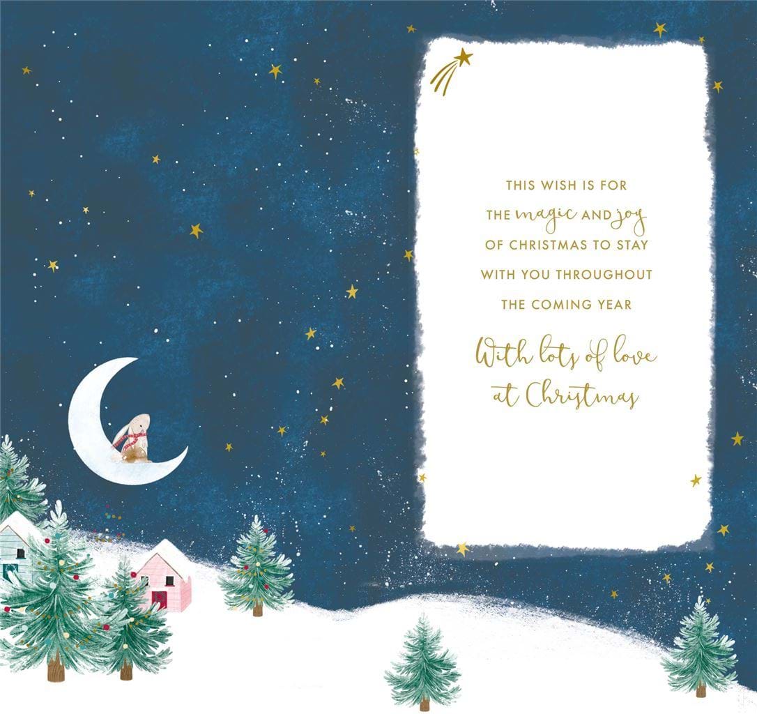 Rabbit Moon Granddaughter Christmas Card