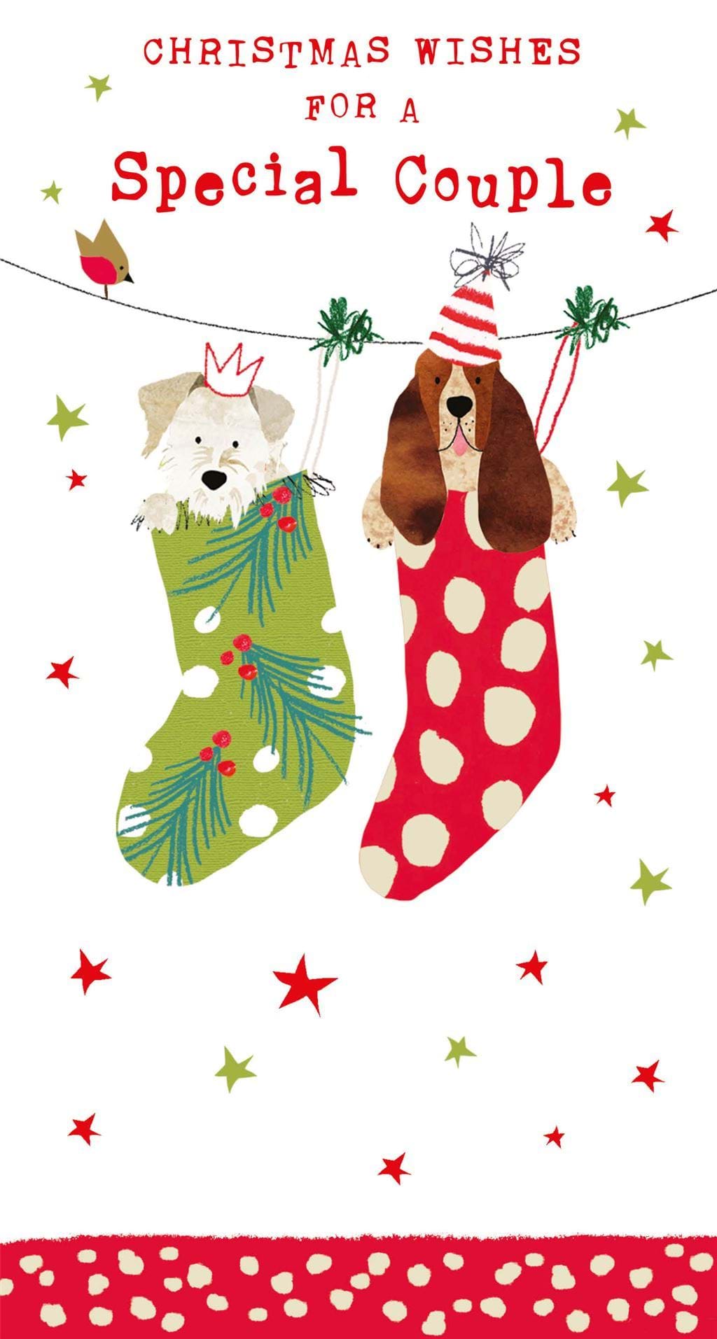 Pup Stockings Special Couple Christmas Card