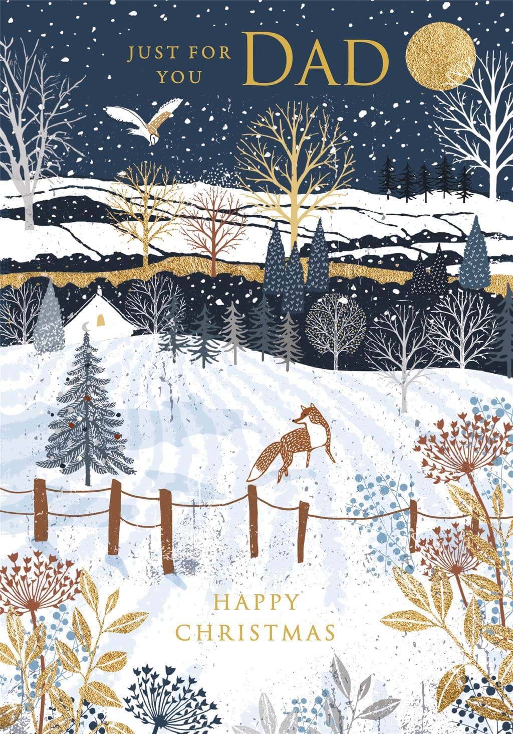 Fox in Snow Dad Christmas Card