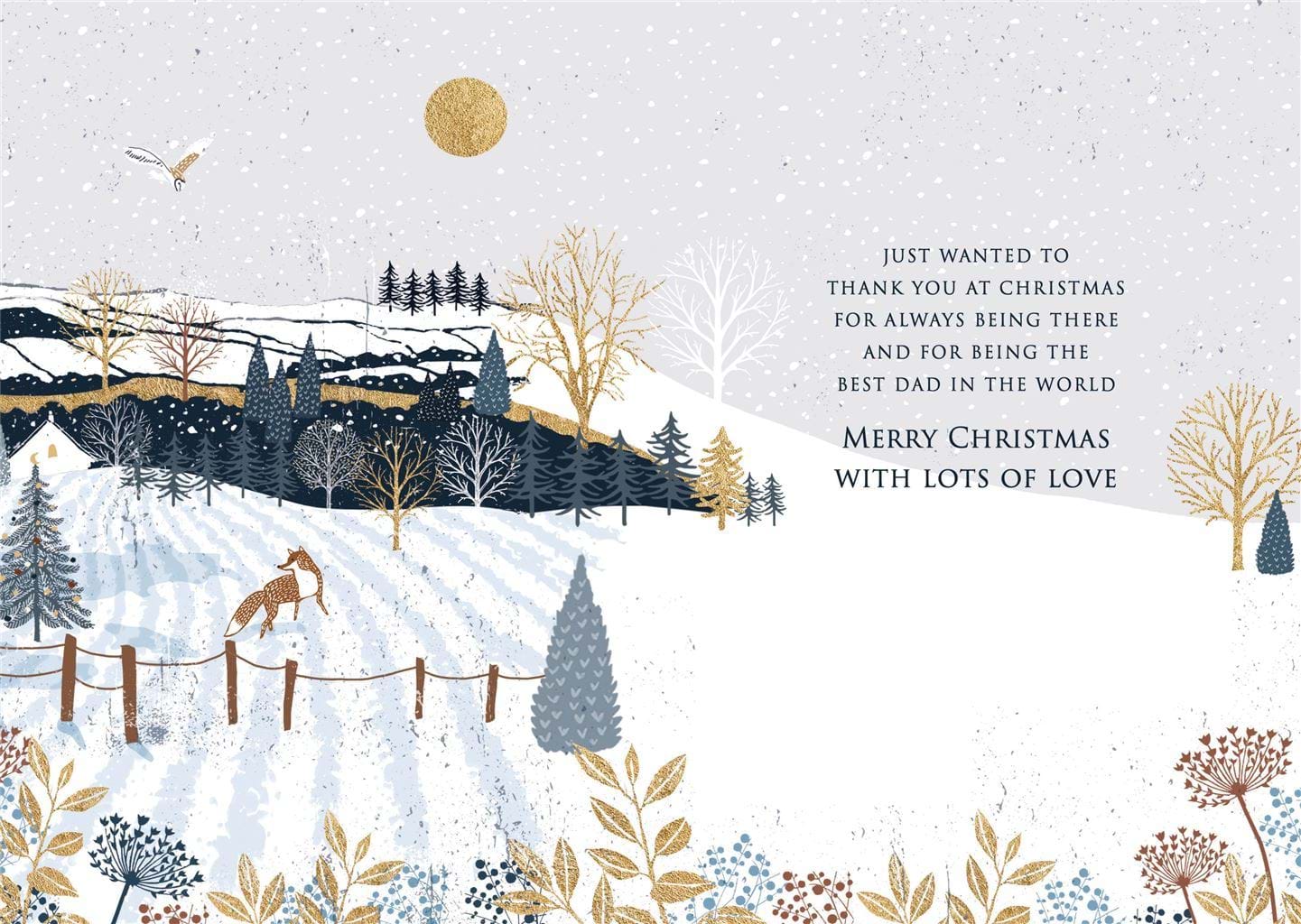 Fox in Snow Dad Christmas Card
