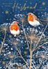 With Love Robins Husband Christmas Card
