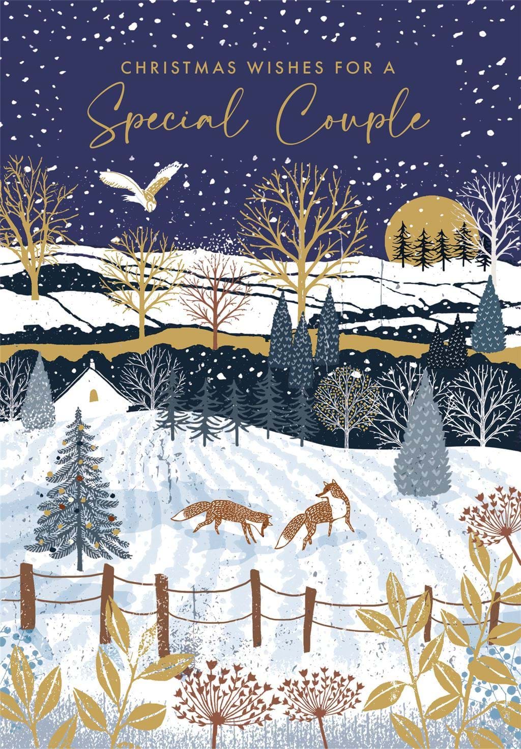 Snowy Countryside Special Couple Christmas Card