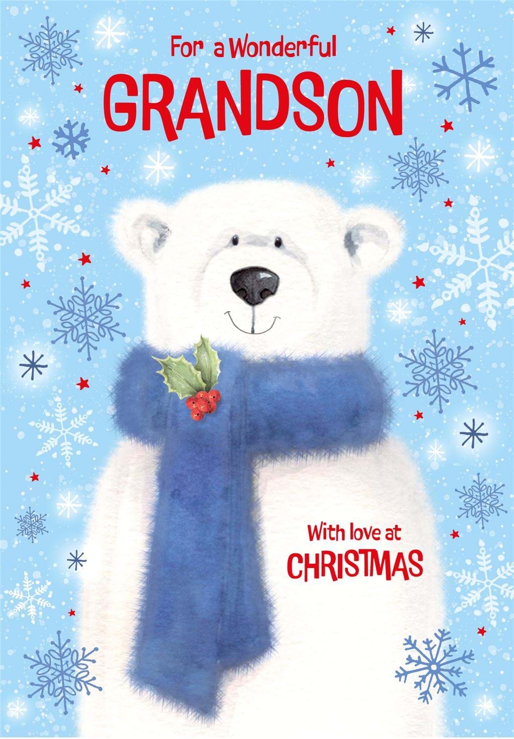 Polar Bear Grandson Christmas Card