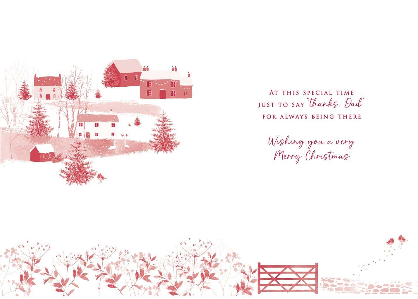Snowy Village Dad Christmas Card