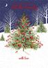 Floral Tree All The Family Christmas Card