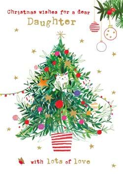 Cat in Tree Daughter Christmas Card