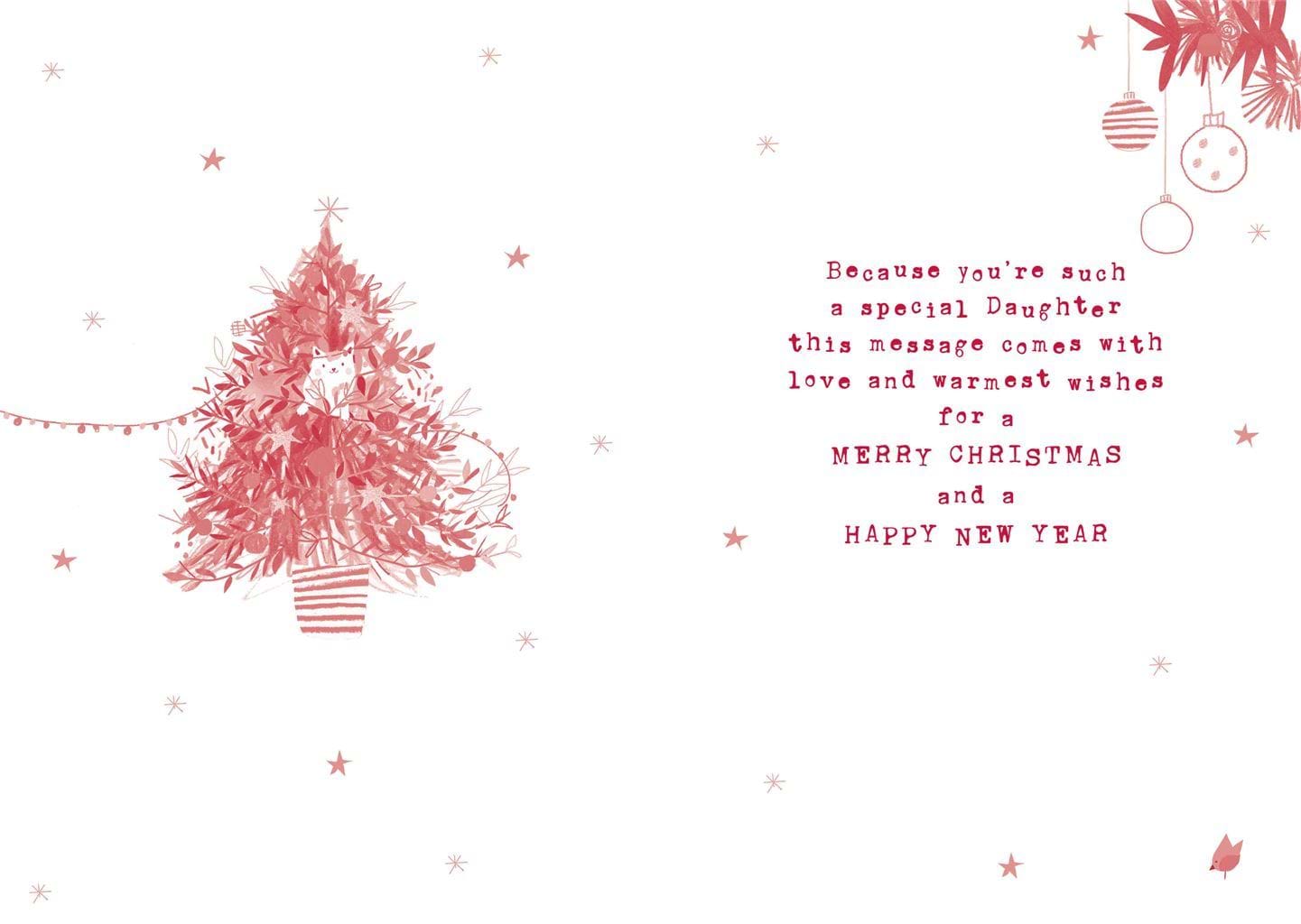 Cat in Tree Daughter Christmas Card