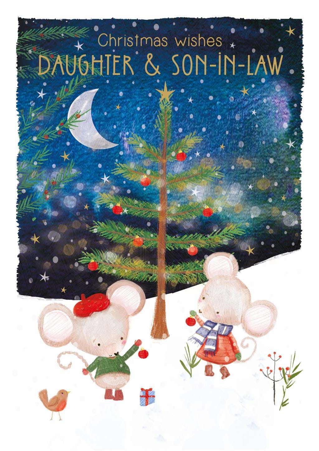 Little Mice Daughter & Son-in-law Christmas Card